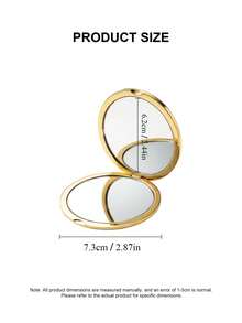 Prada Elegant Metal Round Compact Mirror - Gold - View 8