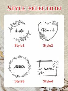Customized Name Mirror, Personalized Folding Makeup Mirror, Portable Floral Beauty Accessory For Travel Handbag, Gift For Her - Multicolor - View 3