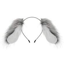 Băng đô tai thỏ giả lông xù thủ công, băng đô tai chó mềm mại rủ xuống dùng trong cosplay, phụ kiện chụp ảnh. - Băng đô - Xem 18