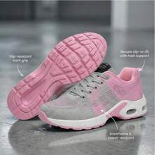 Women's Slip-Resistant Orthopedic Work Sneakers | Arch Support, Wide Toe Box For Nurses, Teachers, Chefs & All-Day Standing Professionals,Runs Half Size Small - 粉色 - 查看 1