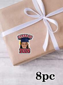 8/16/36pc Custom Personalized Graduation Commemorative Cup Sticker,Customized 2026 Graduation Stickers,Custom Photo & Text,Perfect Graduation Party Supplies, Ideal For High School/College Graduates, Graduation Ceremonies & Parties Tableware ,Can Be Used For Special Items, Stationery, Water Cups, Tableware And Books, Graduation Season Party Decorations,Graduation Gift - Multicolor - View 9