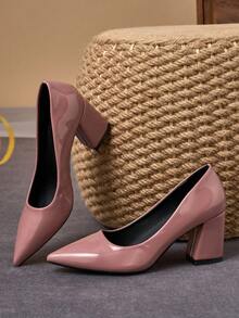 MonaNise Damen Spitzschuh Mode 7cm Plateau High Heel Schuhe, vielseitig für Partys, Lässig und formelle Anlässe - Pink - Übersicht 6