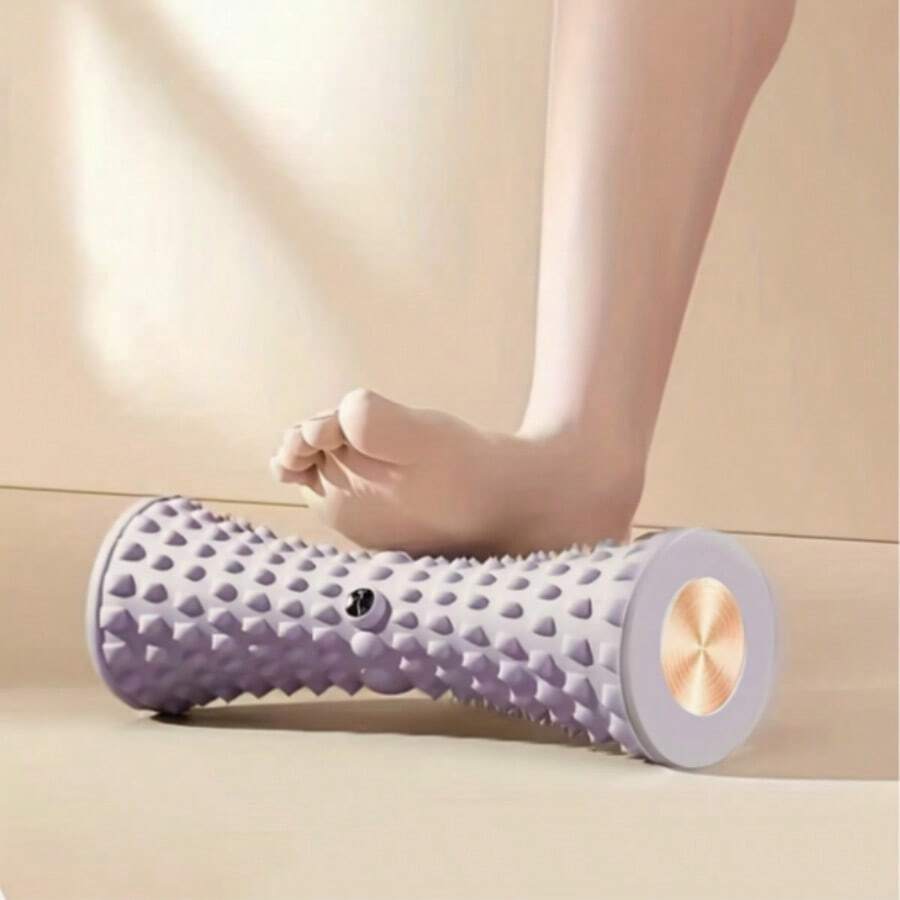 1pc Foot Massager With Speed Control - Deep Tissue Massage Roller, Medium Hardness, Manual Operation, Durable Plastic Structure, Ideal For Yoga And Fitness Enthusiasts