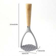 1pc Manual Wooden Handle Potato Masher - Heavy Duty Ricer Tool For Making Smooth And Fluffy Mashed Potatoes | Essential Kitchen Gadget For Home Cooking And Holiday Meals - Multicolor - View 15
