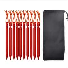 8pcs Aluminum Tent Stakes With Reflective Rope, Lightweight Outdoor Camping Pegs Suitable For Gardening, Camping, Hiking - Multicolor - View 1