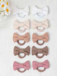 10/20pcs 2-Inch Bowknot Hair Accessories, Elastic Hair Ties, Baby Hair Clips - Multicolor - View 12