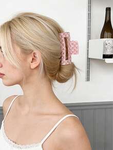 Kẹp tóc in hình trái tim màu hồng ombre đỏ trắng, chống trơn trượt, dễ thương và ngọt ngào dành cho phụ nữ và bé gái, phù hợp với cả tóc dày và tóc mỏng. - Nhiều màu - Xem 3