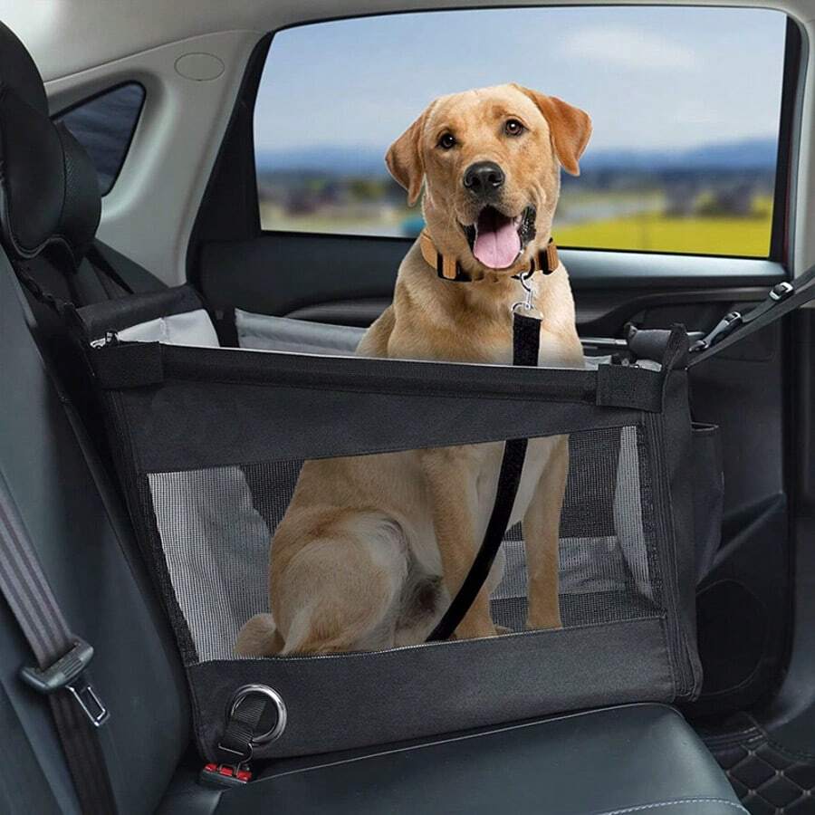 A Large Car Dog Kennel Pet Travel Car Mat Front Car Seat Pet Mat Dog Basket - Multicolor - View 1