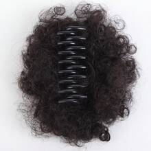 4 Inch Synthetic Hair Scrunchie Ponytail, Detachable African Natural Fluffy Curly Hair Bun - Dark Brown - View 16