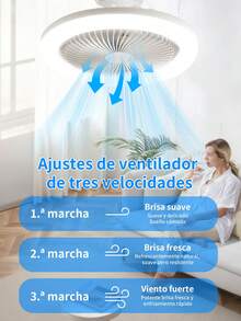 6-Piece Ceiling Fan Light Set, E27 Ceiling Fan, Remote Control Lights, 3 Colors, 3 Speeds, With Timer Function, Silent 50W Remote Control Fan Lights 110V - White (6 Pieces) - View 3