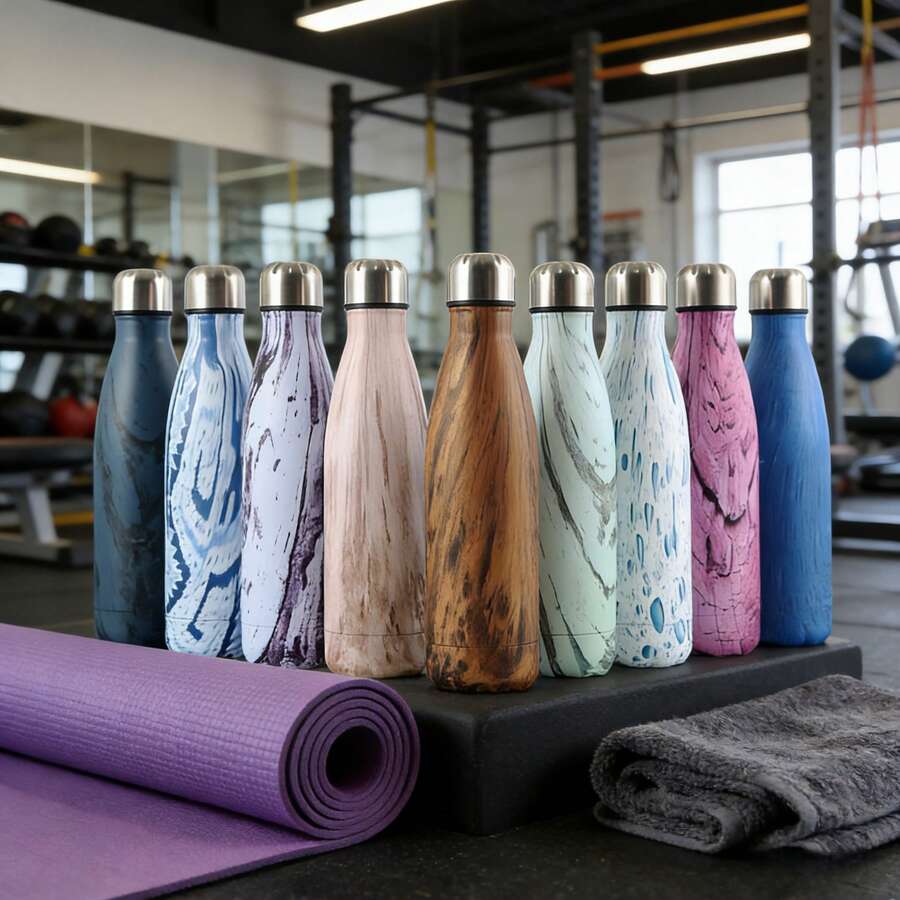 1 bình nước giữ nhiệt hai lớp bằng thép không gỉ 16oz, kiểu dáng thời trang, thích hợp cho hoạt động ngoài trời, đi bộ đường dài. - Nhiều màu - Xem 1