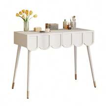 Schminktisch, Frisiertisch, With 2 Schubladen, Metallfüße, White, Mass: W100 * D40* H76 Cm - White - View 6
