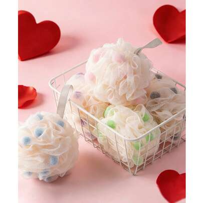 Bông tắm ruy băng cỡ lớn 50g, bông tắm tạo bọt siêu mềm, hình hoa dễ thương dành cho cả nam và nữ.