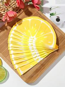 40pcs Lemon Pattern Disposable Paper Napkins, Summer Fruit Design Disposable Paper Napkins, Lemon Print Decorative Paper Napkins, Suitable For Outdoor Wedding, Engagement Party, Personalized Wedding, Summer Tropical Party, Home & Hotel, Wedding Table Decoration, Engagement Party Disposable Drink & Dessert Napkins - Lemon - View 1