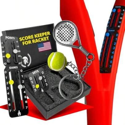 Tennis And Padel Score Keeper For Rackets Ultra-Light 3M Adhesive Tennis Racket Score Tracker And Set Scorer Must Have Tennis Accessories For Women Men And