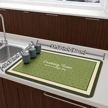 Thảm lót bát đĩa kiểu cổ điển cho nhà bếp, chống trượt, có khả năng thoát nước, khô nhanh, dùng cho máy pha cà phê, lót bàn ăn, có thể giặt được. - gừng - Xem 18