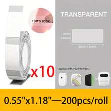 Marklife 热敏标签纸，透明，200 张/卷，14*30mm/14*40mm 不干胶贴纸，兼容 P12 P15 M1 P50 迷你热敏标签打印机，防水防撕裂，防油，适用于办公室、厨房、学校、家庭，也可用于礼品/DIY创意/标记等用途。 - 查看 12