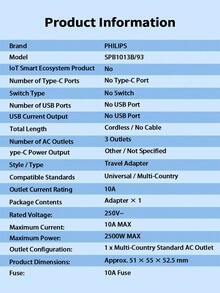 PHILIPS Phích cắm chuyển đổi đa năng, bộ chuyển đổi ổ cắm nhiều quốc gia, hỗ trợ các tiêu chuẩn của Mỹ/EU/Anh/Úc/Nhật Bản. Cần thiết cho du lịch và học tập ở nước ngoài. - Nhiều màu sắc và thông số kỹ thuật khác nhau - Xem 10
