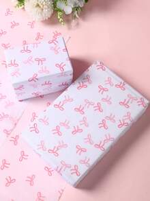 10张粉色蝴蝶结礼品包装纸，粉色蝴蝶结印花礼品包装纸，生日礼物包装用品，婚礼薄纸礼品包装纸，手工DIY材料，花束包装纸，粉色蝴蝶结包装纸，适用于新娘送礼会、婚礼、生日、婴儿派对、节日DIY、礼品包装 - 蝴蝶結 - 查看 9