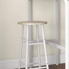 3-Piece Counter Height Bar Table Set, Dining Table Set For 2 With Bar Stools, Kitchen Table And Chairs For Pub, Dining Room, Oak - White - View 8