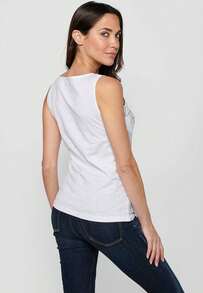 Koroshi Camisetas e regatas esportivas femininas - Branco - Ver 3