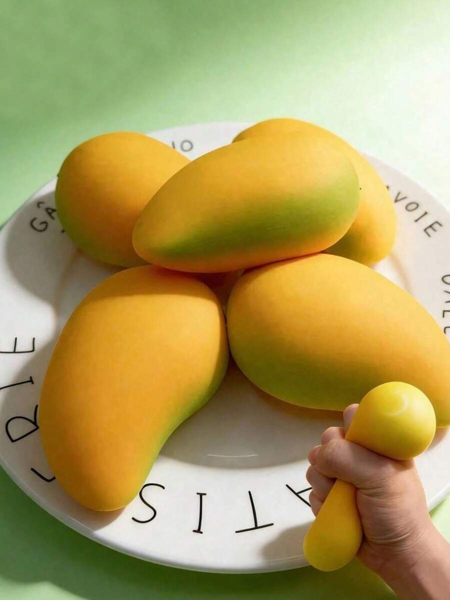 1/2/3个装趣味芒果麦芽捏捏乐玩具，附赠礼品袋，慢回弹可拉伸减压球，办公室/居家趣味礼物，圣诞/新年节日礼物，派对礼品袋填充物，捏捏乐玩具，软萌玩具，慢回弹玩具，感官玩具