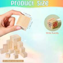 34/59pcs Baby Shower Decoration Building Block Game Set, Includes Decorative Building Blocks, Game Markers, 25/50 Wooden Blocks Tokens, Suitable For Party Games - Brown - View 2