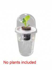 Hydroponic Planter Pot - Plastic Transparent Cylinder Shaped Hydroponics Planting Kit, High Transparency Closed Cultivation Water Cup, Transparent To Observe Root Growth, Small Holes Design For Ventilation - A - View 8