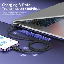 BinBoom 【MFi认证】27W USB-C 转 Lightning 快充充电器，快充长 Lightning 数据线，高速传输 USB 充电线，适用于 14/13/12/11 Pro Max/XR/XS/X/8/7/6Plus - 多色1 - 查看 10