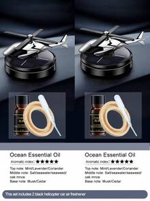 Cool Solar Powered Helicopter Creative Car Air Freshener - 2-In-1 Essential Car Decor Accessory, Combining Car Decoration And Aromatherapy. Features Rotating Blades Function, Available In 5 Colors. Set Includes Essential Oil, Wooden Aromatherapy Chip And Dropper. Ideal Gift For Men And Car Enthusiasts. - A - View 14