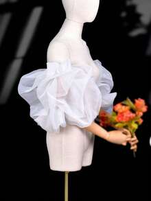 1 对简约白色欧根纱泡泡袖袖口，宽松袖套，适合女士连衣裙、出席晚宴、舞会、派对等场合。 - 彩色 - 查看 6