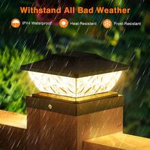 Post Cap Lights Suitable For 4x4 4.5x4.5 5x5 Posts - Outdoor Solar Deck Lights With -Controlled Solar Lights, Plastic Fence & Deck For Garden,, Balcony, Rooftop (No) - Trắng - Xem 3