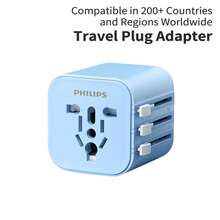 PHILIPS Phích cắm chuyển đổi đa năng, bộ chuyển đổi ổ cắm nhiều quốc gia, hỗ trợ các tiêu chuẩn của Mỹ/EU/Anh/Úc/Nhật Bản. Cần thiết cho du lịch và học tập ở nước ngoài. - Nhiều màu sắc và thông số kỹ thuật khác nhau - Xem 23