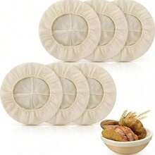 1 pieza / 2 piezas Paño de cubierta para fermentación de masa madre, cubierta de lino reutilizable, contenedor de fermentación de masa madre elástico, cubierta de tazón lavable de algodón. Adecuado para tarros Mason, cubiertas de tazón de masa madre, fermentación de masa. - Multicolor - Ver 8