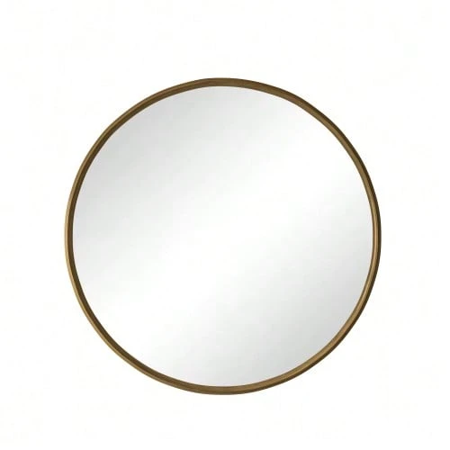 80CM Bronze Round Mirror, Bathroom Mirror For Wall, Round Wall Mirror Metal Frame, For Wall, Living Room, Bedroom, Vanity, Entryway, Hallway - Bronze - View 1