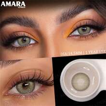 AMARA 1 Pair Of , Brown Eye Makeup , 14.5mm, Annual Throw Style, Blue Fashion Softlenses - ZURICH-bROWN - View 2