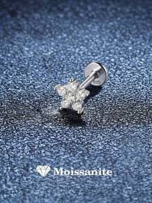 1 đôi bông tai hình hoa bằng bạc 925 mạ vàng 18K, thích hợp để đeo hàng ngày, dự tiệc, kỷ niệm, ngày Valentine, trang sức cưới cho cô dâu. - Bạc - Xem 1