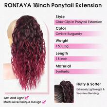 Tóc giả đuôi ngựa nối dài 18 inch màu đen có kẹp càng cua dành cho nữ, tóc giả nhiều lớp dày, bồng bềnh, gợn sóng, tóc giả tổng hợp mềm mại. - Nhiều màu - Xem 9