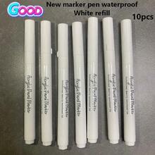 1/3/5/10支装超白亮白细尖永久性记号笔，速干防水油漆笔，适用于轮胎喷漆、修补、标记 - 白色 - 查看 14
