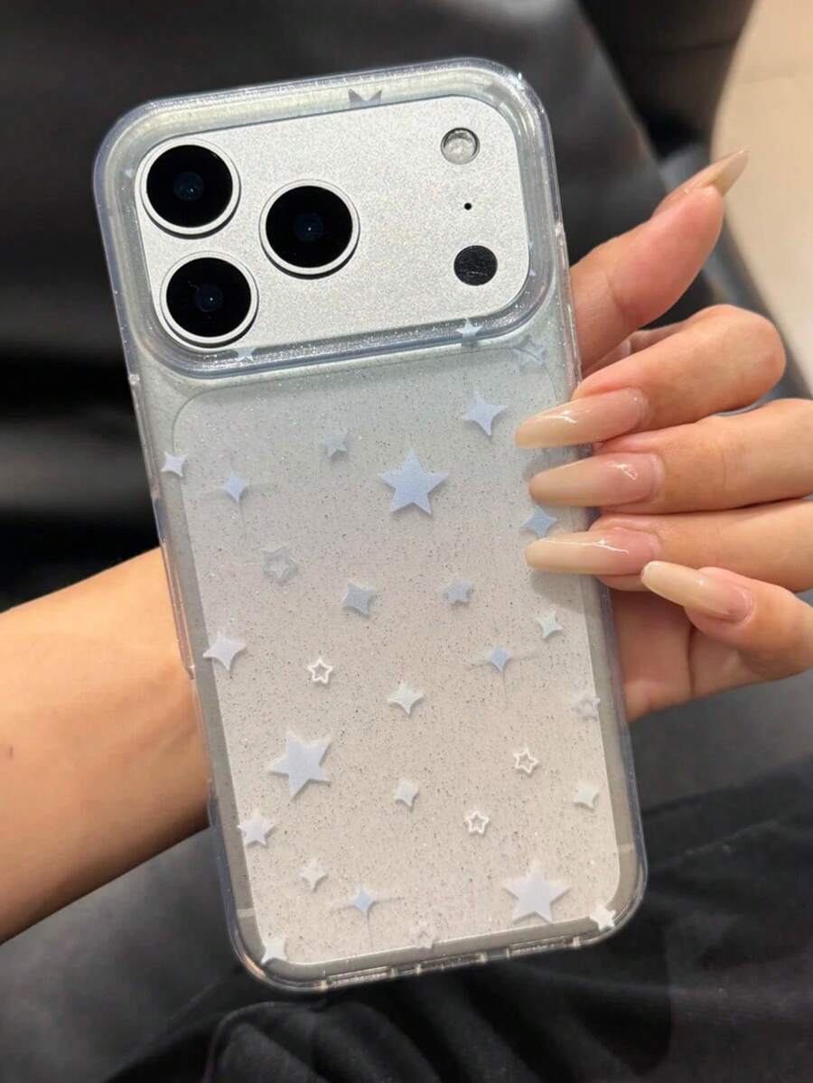 Ốp lưng điện thoại lấp lánh hình ngôi sao dễ thương phong cách Y2K cho iPhone 17Pro Max, 17Pro, 17Air, 17, 15, 16 Pro Max, 14 Pro, 13, 12, 11, ốp lưng mềm hiệu ứng chuyển màu. Quà tặng - màu xanh lam - Xem 1