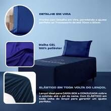 Lençol Luva Solteiro para Cama Box Conjugada Malha Gel + Fronha - Preto - Visão 5