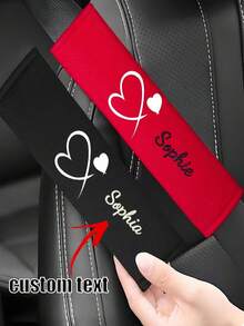 1 Piece Of Customizable Name, Car Seatbelt Shoulder Cushion, Soft And Comfortable Protective Cover, Ergonomically Designed To Enhance Driving Experience, Suitable For Most Car Models, Soft And Comfortable Car Seatbelt Shoulder Protection - Multicolor - View 8