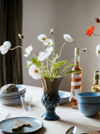 1/2/4 Pcs Artificial Poppy Flowers, 59cm Long, 4 Flowers, Simple Style, Bendable And Non-Fading - Can Be Used For DIY Flower Walls, Scene Arrangements, Living Room Bedroom Vase Arrangements, Weddings, Parties, Home Decor, Table Ornaments, Room Decor