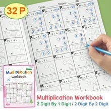 Cuaderno de Matemáticas de Gran Tamaño, Libros de Ejercicios de Aritmética, Cuaderno de Práctica de Matemáticas, Cuaderno de Cálculo Rápido de Multiplicación y División para Niños, Materiales de Apoyo para la Enseñanza en el Hogar - Multicolor - Ver 15