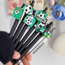 Creative Minimalist Cartoon World Cup Football Sports Themed Retractable Ballpoint Pen, Random Color, Campus Football Series Pressurized Neutral Pen - Sets - View 4