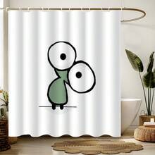 1pc Geometric Line Art Spring Style Shower Curtain, Colorful Geometric Modern Style Bathroom Decor, Painting-Like Modern Design, Unique Home Gift, Gift For Friends - Multicolor - View 1