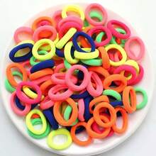 50pcs/100pcs Non-Damaging Hair Ties, Seamless Small Elastic Bands, Pastel Color Mini Hair Scrunchies, Stretchy Simple Hair Accessories,Festival,Party - Multicolor - View 4