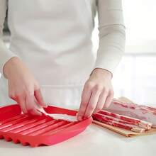 Microwave Bacon Pan With Lid, Made Of PP Material, Dishwasher-, Featuring A Splash-Free Design And A Fat-Reducing Oil-Draining Tray, A Simple Cooking Tool Suitable For Microwave Ovens - A - View 6