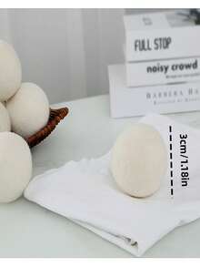 6 quả cầu sấy bằng len hữu cơ - Quả cầu sấy - Giúp giảm thời gian giặt và làm mềm quần áo - Đặc biệt thích hợp cho đồ lông vũ - Quả cầu sấy khô 3cm - Xem 12