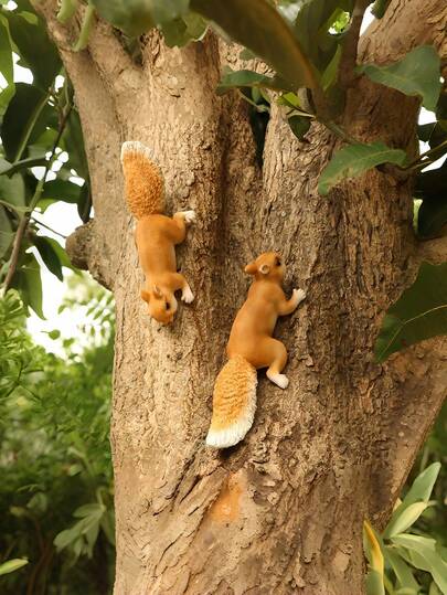 Squirrel Garden Sculpture, Resin Lawn Decor, Decorative Garden Switch, Indoor Decor, Garden Decor, Flower Pot, Pond, House Decor, Party Decor, Gift For Family And Friends (No Power Required)